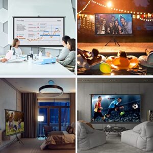 Portable Projector Screen Tripod Stand，84 Inch Outdoor Projector Screen Easy Setup and Carrying, PVC Movie Projector Screen with 1.2 Gain Glass Fiber, Idea for Home/Meeting/Indoor/Outdoor Use