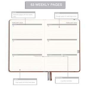 Planner 2023-2024 - Weekly & Monthly Planner 2023-2024 with Calendar Stickers, Jul 2023 - Jun 2024, 5.75" X 8.25", Academic Planner with Premium Thicker Paper, Pen Holder, Inner Pocket and 44 Notes Pages