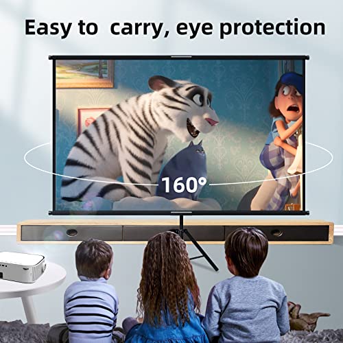 Projector Screen with Stand,Lejiada 100 inch Indoor Outdoor Projection Screen, Portable 16:9 4K HD Movie Screen with Carry Bag Wrinkle-Free Design for