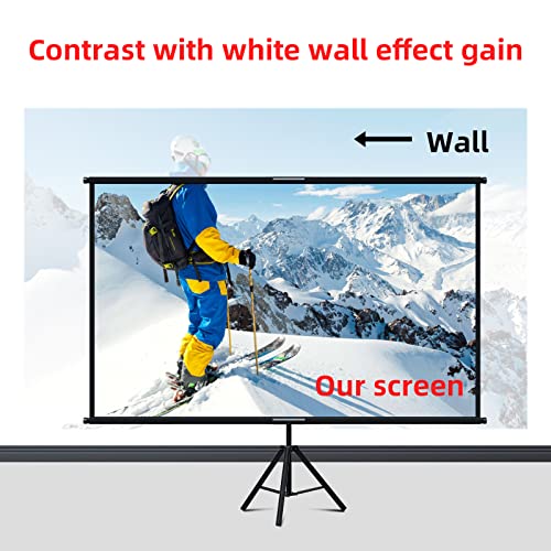 Projector Screen with Stand,Lejiada 100 inch Indoor Outdoor Projection Screen, Portable 16:9 4K HD Movie Screen with Carry Bag Wrinkle-Free Design for