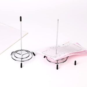 4PCS Check Spindle, Receipt Holder Spike, Stainless Steel Bill Fork, Memo Holder Spike