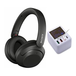 sony wh-xb910n extra bass noise cancelling headphones (black) with kratos power 40w 4-port charger bundle (2 items)
