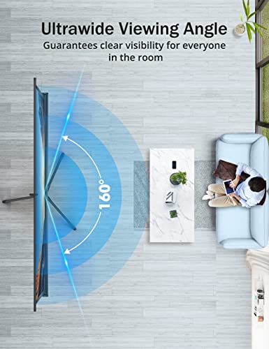 Projector Screen with Stand, HYZ 120 inch Projector Screen 4K HD with Wrinkle-Free Design, Indoor Outdoor for Backyard Movie Night, Office Presentation(1.1Gain, 4:3, 160°Viewing Angle&Carry Bag)