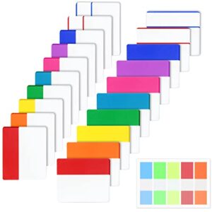 eoout 600pcs sticky index tabs 2 inch index tabs, writable file tabs flags, colored page markers labels for books, binders and file folders, 17 sets 10 colors