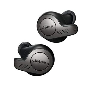 jabra elite 65t alexa enabled true wireless earbuds with charging case ip55 rated – titanium black (renewed)