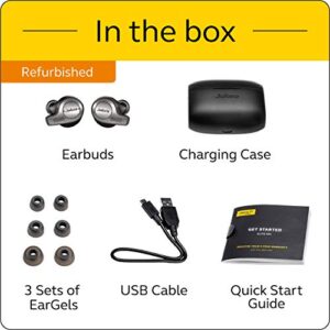 Jabra Elite 65t Alexa Enabled True Wireless Earbuds with Charging Case IP55 rated - Titanium Black (Renewed)