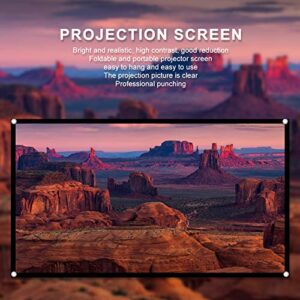 60-150 Inch Portable Projector Screen, Foldable 16:9 HD Non-Crease Polyester Projection Movies Screen Curtain for Indoor Outdoor Film Home Theater Office/Camping/Party(60")
