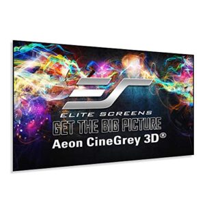 elite screens edge free ambient light rejecting fixed frame projection projector screen, aeon cinegrey 3d series, 138-inch 2.35:1 for home theater, movie and office presentations ar138c3d-wide, black