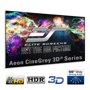 Elite Screens Edge Free Ambient Light Rejecting Fixed Frame Projection Projector Screen, Aeon CineGrey 3D Series, 138-inch 2.35:1 for Home Theater, Movie and Office Presentations AR138C3D-WIDE, Black