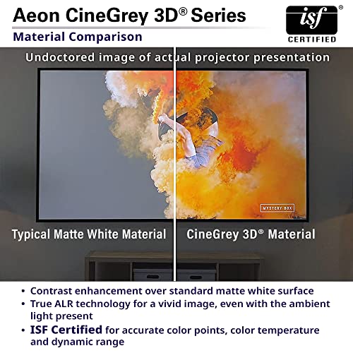 Elite Screens Edge Free Ambient Light Rejecting Fixed Frame Projection Projector Screen, Aeon CineGrey 3D Series, 138-inch 2.35:1 for Home Theater, Movie and Office Presentations AR138C3D-WIDE, Black