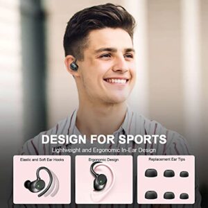 Wireless Earbud, Bluetooth 5.3 Headphones Sport Wireless Bluetooth Earphones in Ear Noise Cancelling Earbud with Mic Deep Bass, Earhooks Ear Buds IP7 Waterproof 48H Headset for Running Gym[2022 New]