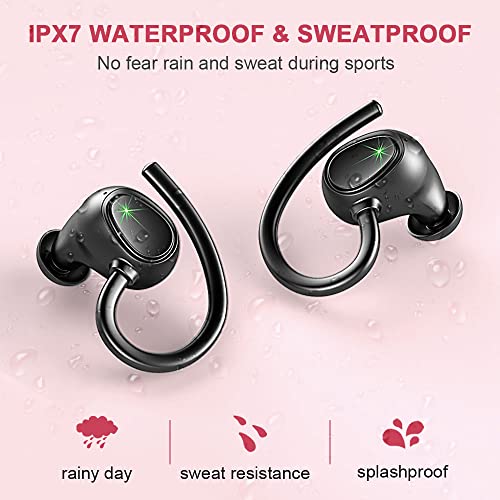 Wireless Earbud, Bluetooth 5.3 Headphones Sport Wireless Bluetooth Earphones in Ear Noise Cancelling Earbud with Mic Deep Bass, Earhooks Ear Buds IP7 Waterproof 48H Headset for Running Gym[2022 New]