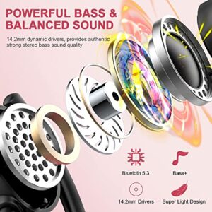 Wireless Earbud, Bluetooth 5.3 Headphones Sport Wireless Bluetooth Earphones in Ear Noise Cancelling Earbud with Mic Deep Bass, Earhooks Ear Buds IP7 Waterproof 48H Headset for Running Gym[2022 New]