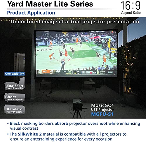 Elite Screens Yard Master Lite, 125-inch Outdoor Projector Screen 16:9 Double Sided Wrinkle-Free Foldable Portable Indoor Movie Projection Screen, | US Based Company 2-Year Warranty,OMS125HLITE