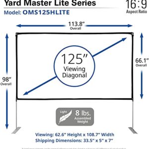 Elite Screens Yard Master Lite, 125-inch Outdoor Projector Screen 16:9 Double Sided Wrinkle-Free Foldable Portable Indoor Movie Projection Screen, | US Based Company 2-Year Warranty,OMS125HLITE