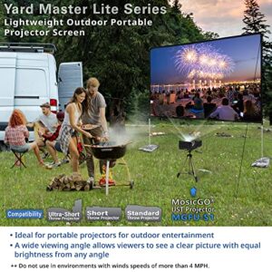 Elite Screens Yard Master Lite, 125-inch Outdoor Projector Screen 16:9 Double Sided Wrinkle-Free Foldable Portable Indoor Movie Projection Screen, | US Based Company 2-Year Warranty,OMS125HLITE