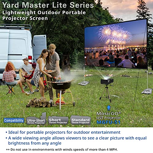 Elite Screens Yard Master Lite, 125-inch Outdoor Projector Screen 16:9 Double Sided Wrinkle-Free Foldable Portable Indoor Movie Projection Screen, | US Based Company 2-Year Warranty,OMS125HLITE