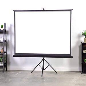 VIVO 100 inch Portable Indoor Outdoor Projector Screen, 100 Inch Diagonal Projection HD 4:3 Projection Pull Up Foldable Stand Tripod with Carrying Bag, Bundle