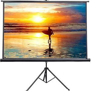 VIVO 100 inch Portable Indoor Outdoor Projector Screen, 100 Inch Diagonal Projection HD 4:3 Projection Pull Up Foldable Stand Tripod with Carrying Bag, Bundle