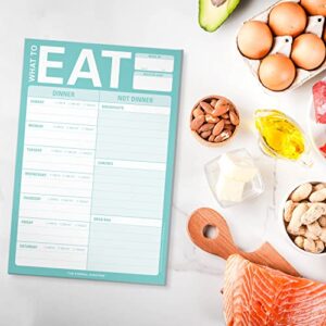 Knock Knock What to Eat Pad (Mint Green), Magnetic Meal Planning Note Pad with Magnet, 6 x 9-inches