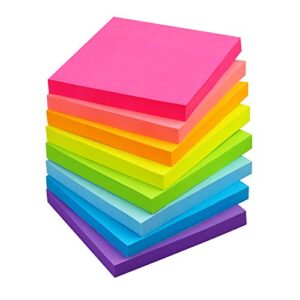 (8 pads) sticky notes 3×3 self-stick notes 8 bright multi colors purple sticky notes 80 sheet/pad