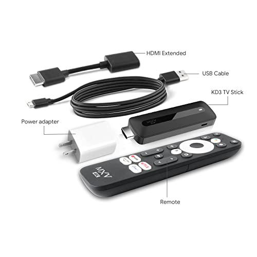 TV Stick Android - MECOOL KD3 Android TV Stick with Google Netflix Certified, Dol-by Audio 4K Streaming Stick with 2GB RAM and 8GB ROM Supported 2.4G/5G WiFi with Remote Control