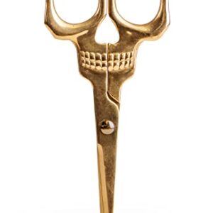 Suck UK Stainless Steel Skull Scissors Novelty Scissors, for General Purpose and Household Use, Gold