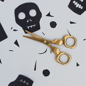 Suck UK Stainless Steel Skull Scissors Novelty Scissors, for General Purpose and Household Use, Gold