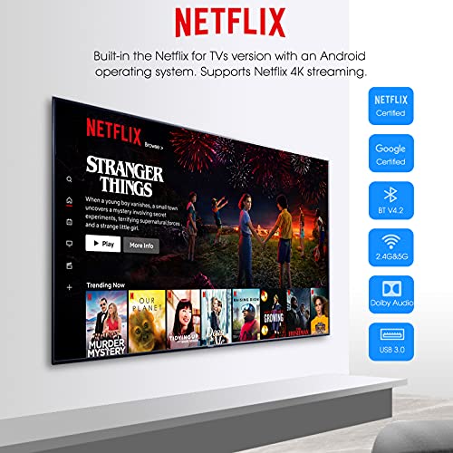 Android 10.0 TV Box, KM2 Smart TV Box Netflix Google Certified USB 3.0 Ultra 4K HDR 2GB 8GB Support 2.4G 5.0G WiFi BT 4.2 with Amlogic S905X2 Google Assistant Dolby Audio