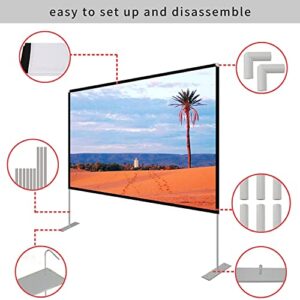 Projector Screen with Stand 120 inch Portable Projection Screen 16:9 4K HD Rear Front Projections Movies Screen with Carry Bag for Indoor Outdoor Home Theater Backyard Cinema Travel