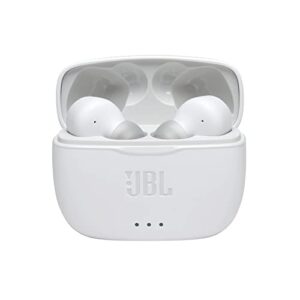 JBL Tune 215TWS True Wireless Earbud Headphones Pure Bass Sound, Bluetooth, 25H Battery, Dual Connect (White)