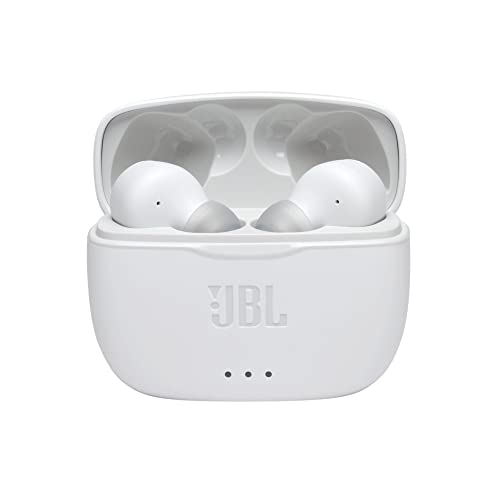 JBL Tune 215TWS True Wireless Earbud Headphones Pure Bass Sound, Bluetooth, 25H Battery, Dual Connect (White)