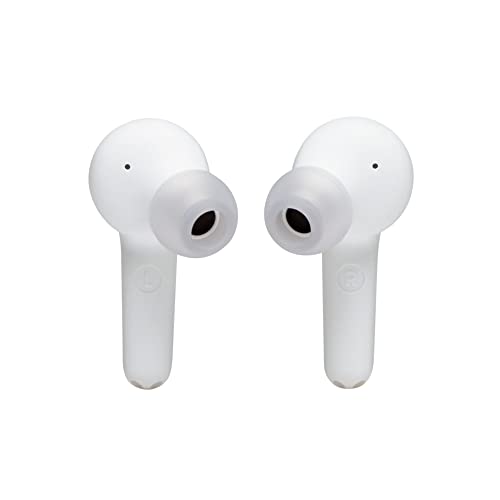 JBL Tune 215TWS True Wireless Earbud Headphones Pure Bass Sound, Bluetooth, 25H Battery, Dual Connect (White)