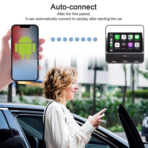 Dododuck Android Auto Wireless Adapter for OEM Factory Wired Android Auto Cars Plug & Play Easy Setup AA Wireless Android Auto Dongle for Android Phones Converts Wired Android Auto to Wireless