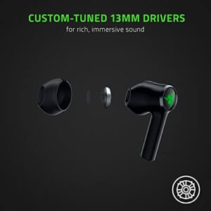 Razer Hammerhead True Wireless X Earbuds: Custom-Tuned 13mm Drivers - Bluetooth 5.2 w/Auto-Pairing - 60ms Low-Latency Gaming Mode - Touch Enabled - Mobile App Customization - Classic Black