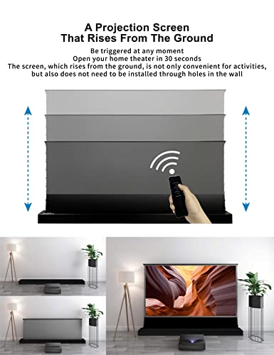 VIVIDSTORM-Projector Screens S PRO P 120inch Perforate Sound Transparent Electric Tension Floor Screen, Portable ALR Movie Theater Compatible Ultra Short Focus Laser Projector,VSDSTUST120HP-WB