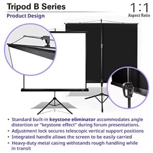 Elite Screens Tripod B, 85-INCH 1:1, Lightweight Pull Up Foldable Stand, Manual, Movie Home Theater Projector Screen, 4K / 8K Ultra HDR 3D Ready, 2-YEAR WARRANTY, T85SB