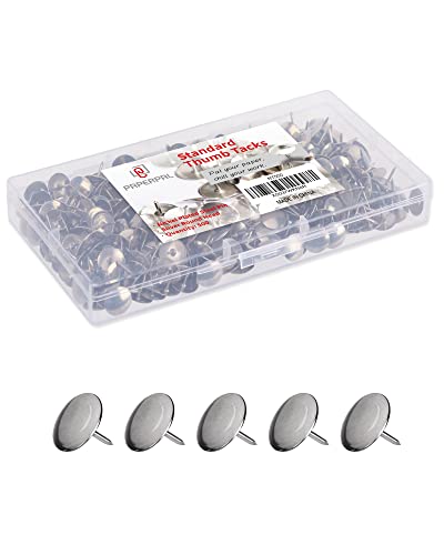 PAPERPAL 500 Standard Thumbtacks for Cork Board, Flat Thumb Tacks for Posters, Bulletin Board Tacks, Metal Pushpins for Office School & Personal Use