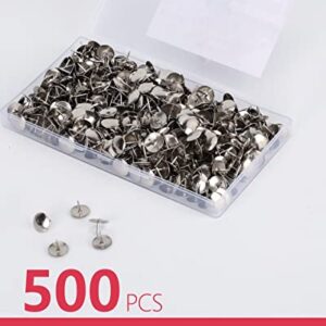 PAPERPAL 500 Standard Thumbtacks for Cork Board, Flat Thumb Tacks for Posters, Bulletin Board Tacks, Metal Pushpins for Office School & Personal Use