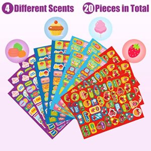 750 PCS Scented Motivational Stickers Scratch Sweet Scent Stickers Sniff Fruit Food Reward Stickers for School Classroom Supplies Teachers Student Awards Incentives (Dessert Scents, Classic Style)