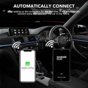 CARABC Wireless CarPlay Adapter with Netflix, 2023 The Magic Box CarPlay Adapter, Support Android 10, YouTube & Netflix, Wired to Wireless Apple CarPlay & Android Auto, Easy to Set