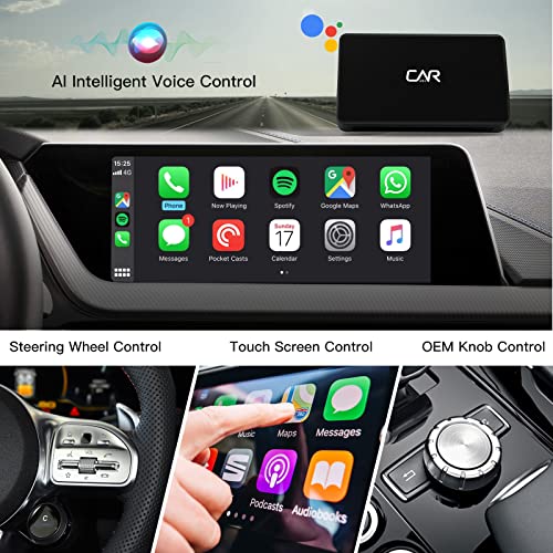 CARABC Wireless CarPlay Adapter with Netflix, 2023 The Magic Box CarPlay Adapter, Support Android 10, YouTube & Netflix, Wired to Wireless Apple CarPlay & Android Auto, Easy to Set