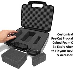 CASEMATIX 12" Customizable Foam Case for Portable Electronics - Hard Carrying Case with Pre-Diced Foam Interior for Use As Pico Projector Case, Microphone Case, Recorder Case and More