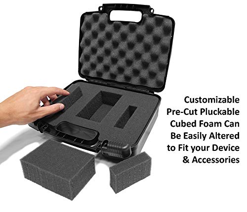 CASEMATIX 12" Customizable Foam Case for Portable Electronics - Hard Carrying Case with Pre-Diced Foam Interior for Use As Pico Projector Case, Microphone Case, Recorder Case and More