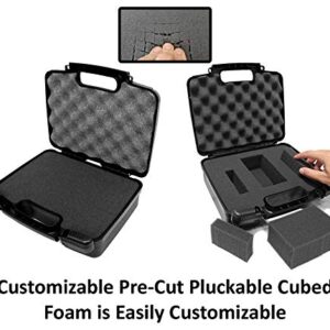 CASEMATIX 12" Customizable Foam Case for Portable Electronics - Hard Carrying Case with Pre-Diced Foam Interior for Use As Pico Projector Case, Microphone Case, Recorder Case and More