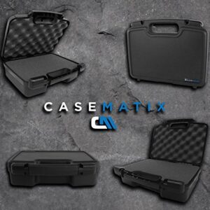 CASEMATIX 12" Customizable Foam Case for Portable Electronics - Hard Carrying Case with Pre-Diced Foam Interior for Use As Pico Projector Case, Microphone Case, Recorder Case and More