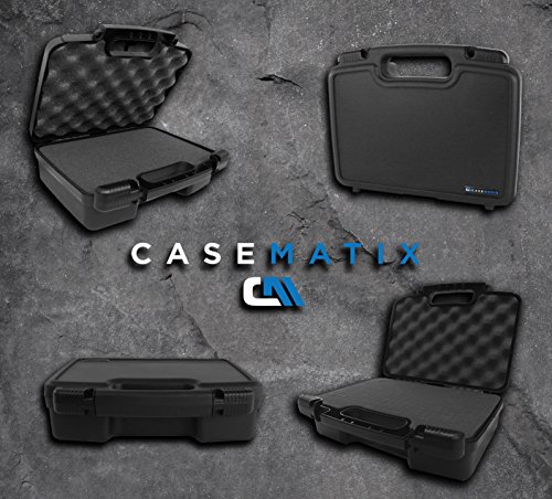 CASEMATIX 12" Customizable Foam Case for Portable Electronics - Hard Carrying Case with Pre-Diced Foam Interior for Use As Pico Projector Case, Microphone Case, Recorder Case and More