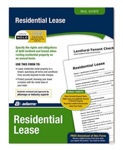 adams residential lease, forms and instructions [print and downloadable] (lf310)