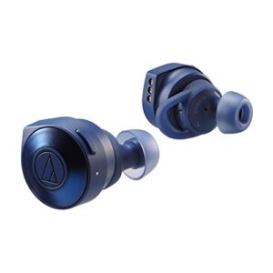 audio-technica ath-cks5twbl solid bass wireless in-ear headphones, blue