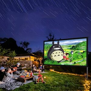 Fiico Anti Light Projector Screen 120 Inch,16:9 Foldable Anti-Crease Outdoor Projector Screen,Increasing The Thickness Outdoor Movie Screen for Home, Party, Office, Classroom, Outdoor